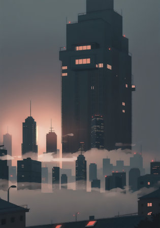 city in the foggyの素材