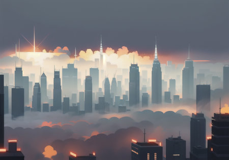 city in the foggyの素材