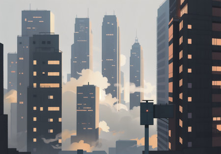 city in the foggyの素材