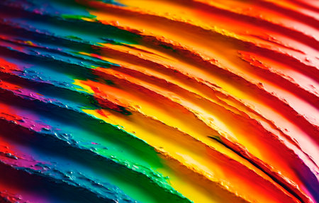 Abstract background of colorful oil paint on a palette close-up.の素材