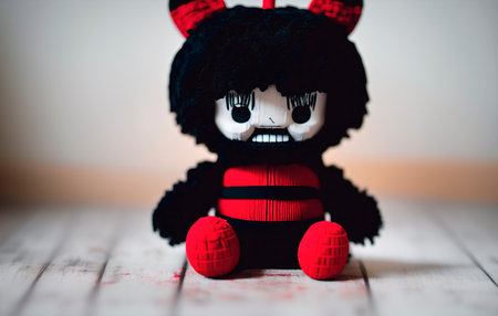 Monster toy in the interior of the room. Halloween concept.の素材