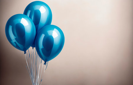 Blue balloon background. Colorful balloons for birthday party.の素材