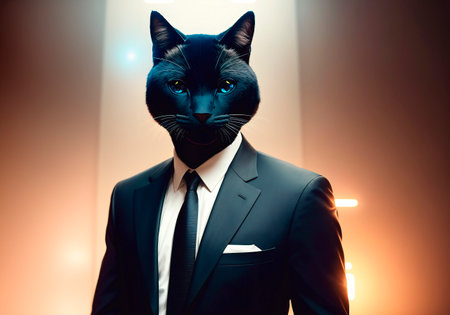 Businessman cyborg in suit and tieの素材