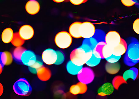 Abstract circular bokeh background of Christmaslight. Soft focus.の素材
