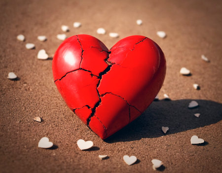 Broken heart, the concept of divorce and separation.の素材