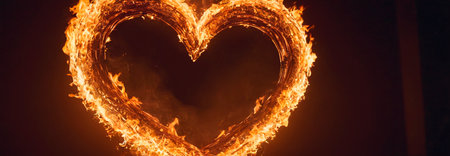 The Fiery heart, the concept of love and passionの素材
