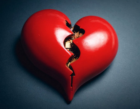 Broken heart, the concept of divorce and separation.の素材