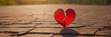 Broken heart, the concept of divorce and separation.の素材