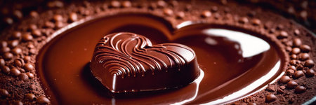 Heart Shaped Chocolate - Sweetness and Love in Every Bite. Indulge in the sweetness and love embodied in this heart.の素材