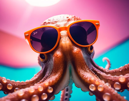 Octopus with sunglassesの素材