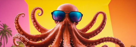 Octopus with sunglassesの素材