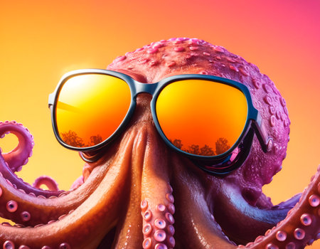 Octopus with sunglassesの素材
