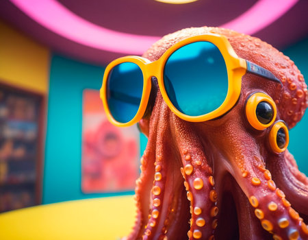 Octopus with sunglassesの素材