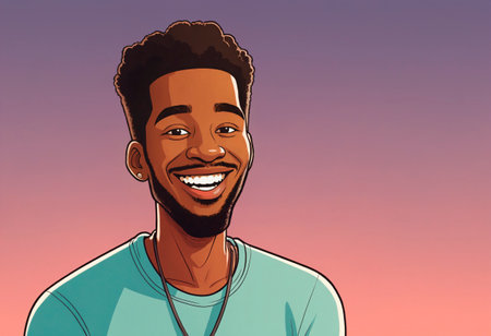 Portrait of smiling African American man.の素材