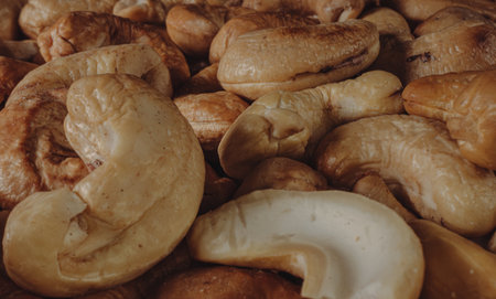 Roasted cashew nuts close upの写真素材