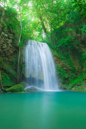 Deep forest waterfall in Kanjanaburi Thailandの写真素材
