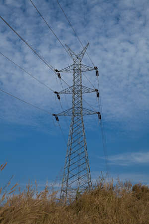 The high voltage electric postの写真素材