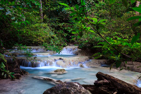 Erawan waterfall National Park Kanjanaburi Thailandの写真素材