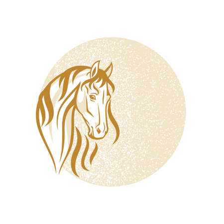 The Horse on the distressed background Vector Illustrationのイラスト素材