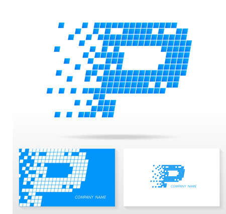 Letter P logo icon design template elements Illustration. Letter P logo icon design vector sign. Business card templates.のイラスト素材