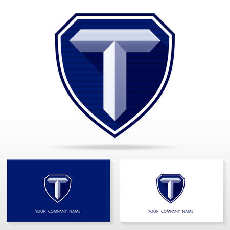 Letter T logo icon design template elements Illustration. Letter T logo icon design vector sign. Business card templates.のイラスト素材