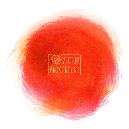 Orange colored paint background - Vector Illustration. Orange watercolor paint stroke on a white background.のイラスト素材