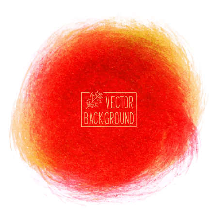 Orange colored paint background - Vector Illustration. Orange watercolor paint stroke on a white background.のイラスト素材