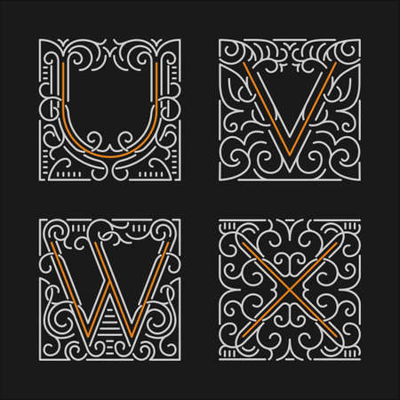 The set of monogram emblem templates.のイラスト素材