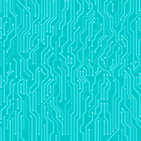 Circuit board seamless pattern. Digital high tech style vector background.のイラスト素材