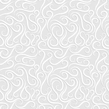 White vector swirl seamless pattern. Hand-drawn wavy background for invitations, christmas card etc.のイラスト素材
