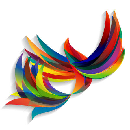 Abstract colorful bird. Flying abstract colorful bird on a light background.のイラスト素材