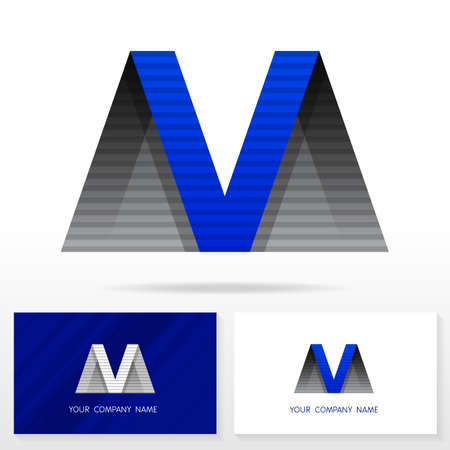 Letter M logo design. Business vector sign. Business card templates.のイラスト素材