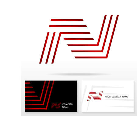 Letter N logo design vector sign - Stock vector. Business card templates.のイラスト素材