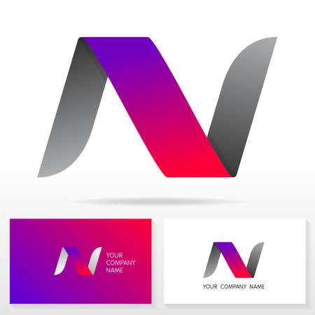 Letter N logo design - vector sign. Business card templates.のイラスト素材