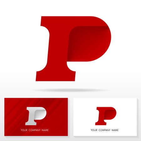 Letter P logo design vector sign - Stock vector. Business card templates.のイラスト素材