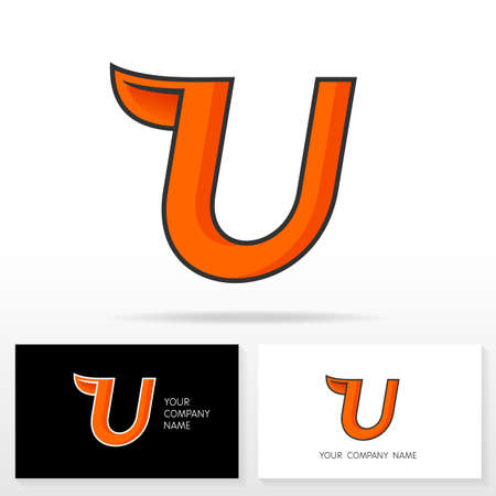 Letter U logo design - vector sign. Business card templates.のイラスト素材