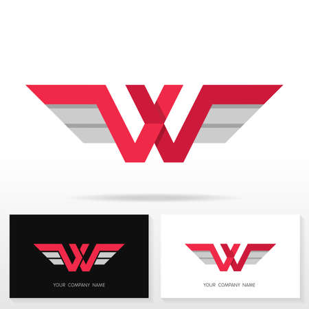 Letter W logo design. Business sign and business card templates.のイラスト素材