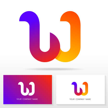 Letter W logo design. Business vector sign. Business card templates.のイラスト素材
