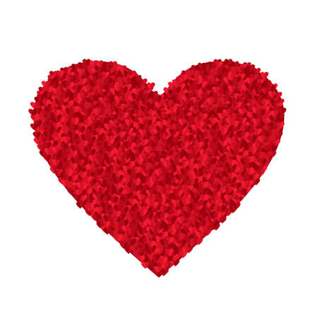 Valentine's day card. Big red heart made of sparkling little heartsのイラスト素材
