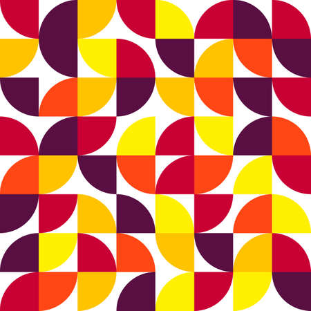 Abstract geometric seamless background pattern. Colorful vector background in retro style.のイラスト素材