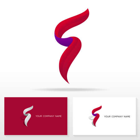 Letter F logo icon design template elements. Business card templates.のイラスト素材