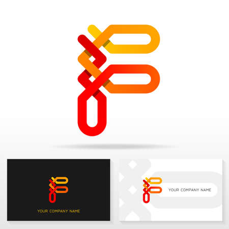 Letter F logo design - vector sign. Business card templates.のイラスト素材