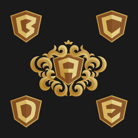Decorative Ornate monogram emblem templateのイラスト素材