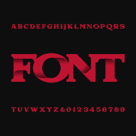 Decorative alphabet font. Type letters and numbers.のイラスト素材
