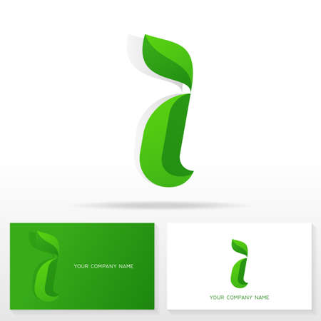 Letter I icon design vector signs. Business cards templates.のイラスト素材