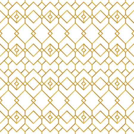 Golden seamless pattern. Abstract geometric background. Vector geometric texture on a bright background.のイラスト素材