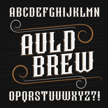 Vintage alphabet font. Ornate letters for labels, headlines, posters etc. Stock vector typography.のイラスト素材