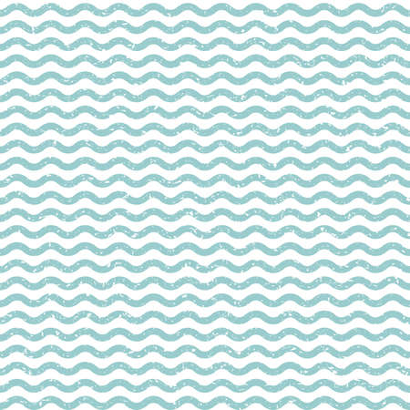 Abstract wavy seamless background. Blue distressed vector endless pattern.のイラスト素材