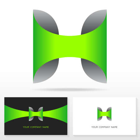 Letter H logo icon design template. Business card templates. Vector illustration.のイラスト素材