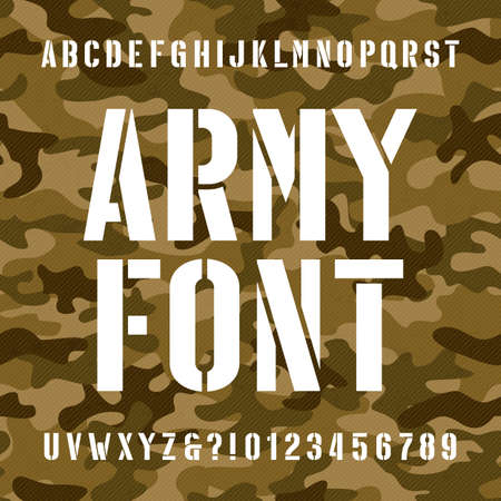 Army stencil alphabet font.のイラスト素材